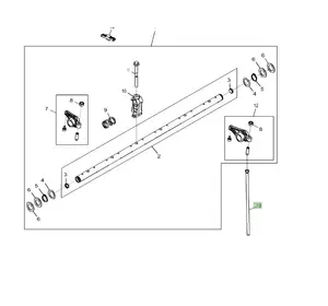 Штанга штовхача (комплект - 12шт) б/у JOHN DEERE R536992 (R85027,AR40680) Штанга штовхача (комплект - 12шт) б/у JOHN DEERE R536992 (R85027,AR40680)