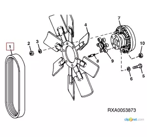 Пас (L=1555 MM (12 RIB)) привід вентилятора JOHN DEERE R131083 Пас (L=1555 MM (12 RIB)) привід вентилятора JOHN DEERE R131083