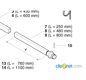 вал лівий L=250mm KVERNELAND AC823062 вал лівий L=250mm KVERNELAND AC823062