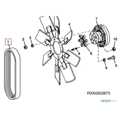 Пас (L=1555 MM (12 RIB)) привід вентилятора JOHN DEERE R131083